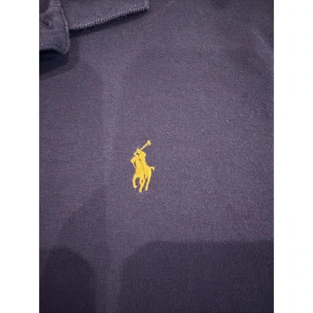 Polo Ralph Lauren Long Sleeve Polo Shirt XL Navy Blue Yellow Pony Cotton